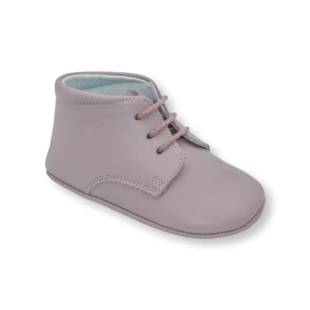 Gabriella- Pink Leather Baby Booties