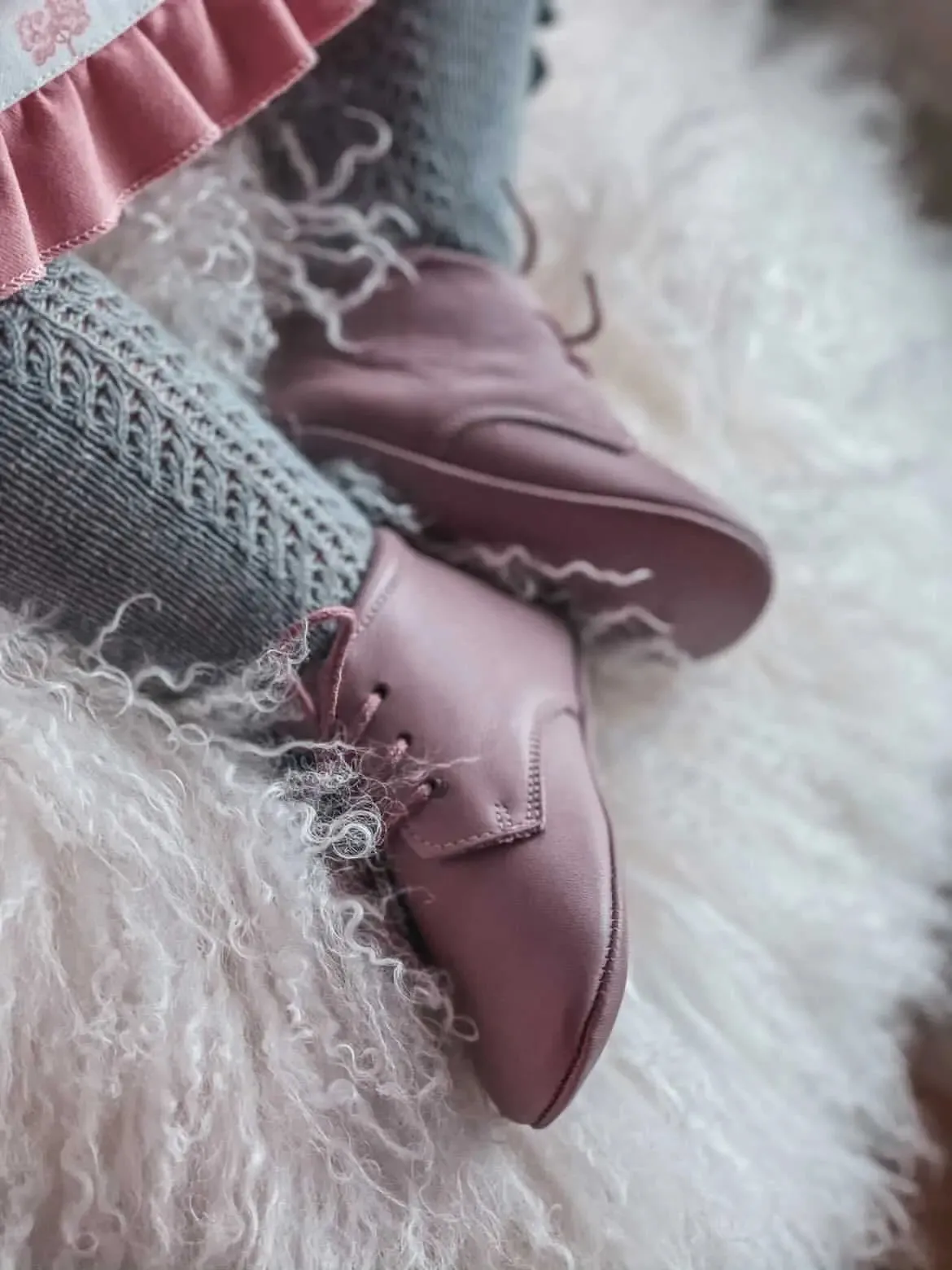 Gabriella- Pink Leather Baby Booties