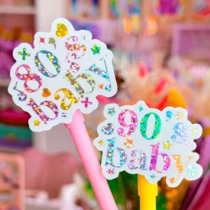 Glitter Waterproof Sticker - 80's   90's Baby