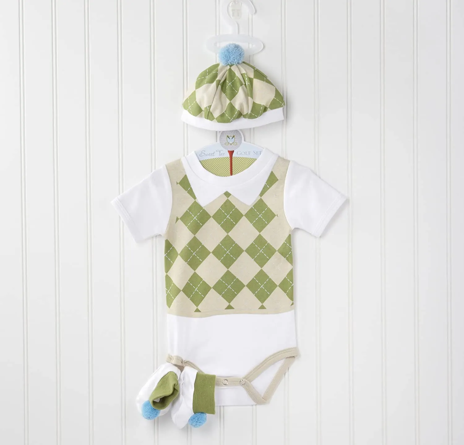 Golf Layette Set in Golf Cart Packaging