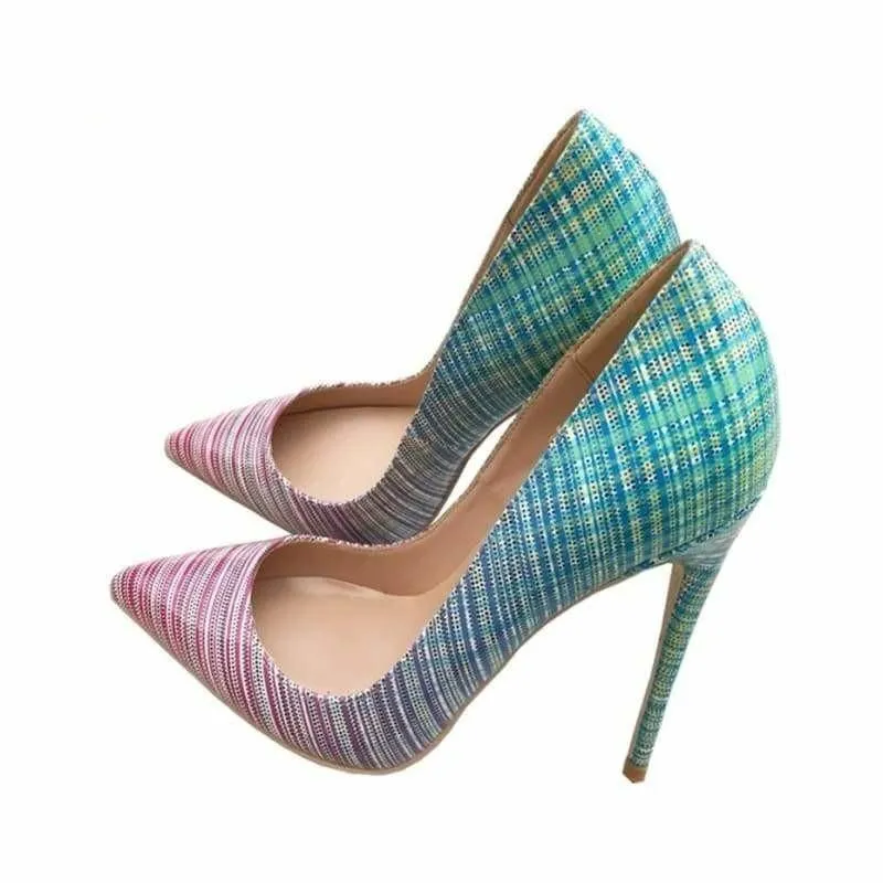 Gradient Color Ultra High Pointed Toe Single Pumps