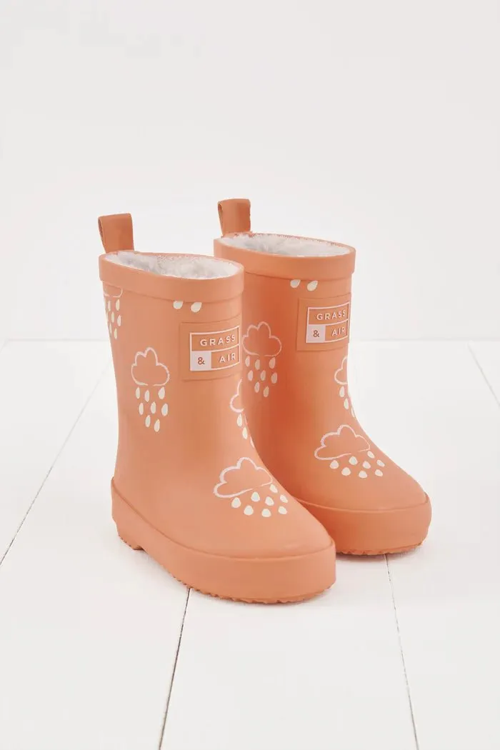 Grass & Air: Volcanic Orange Colour-Changing Kids Wellies