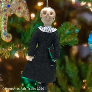 Handmade Felted Ornament - Ruth Bader Ginsburg