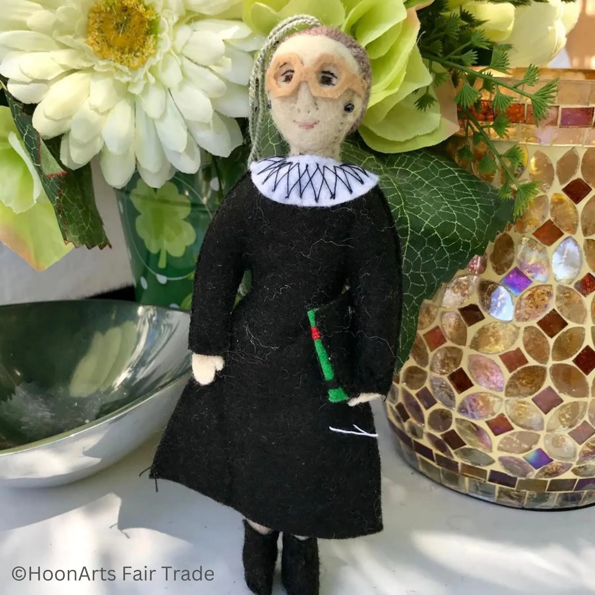 Handmade Felted Ornament - Ruth Bader Ginsburg