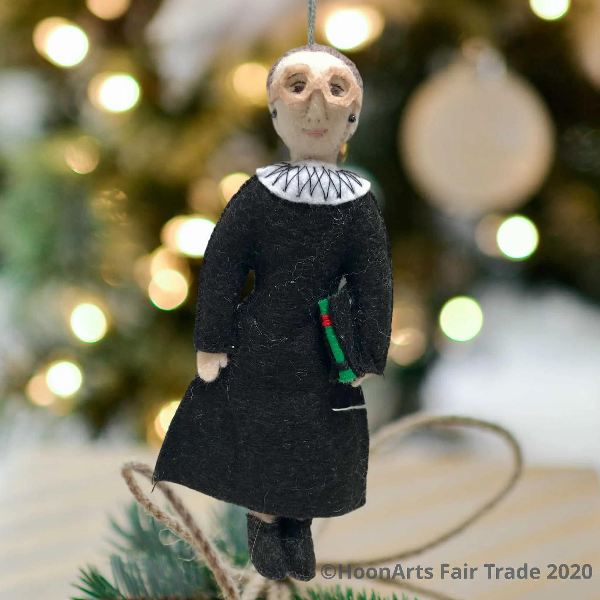 Handmade Felted Ornament - Ruth Bader Ginsburg