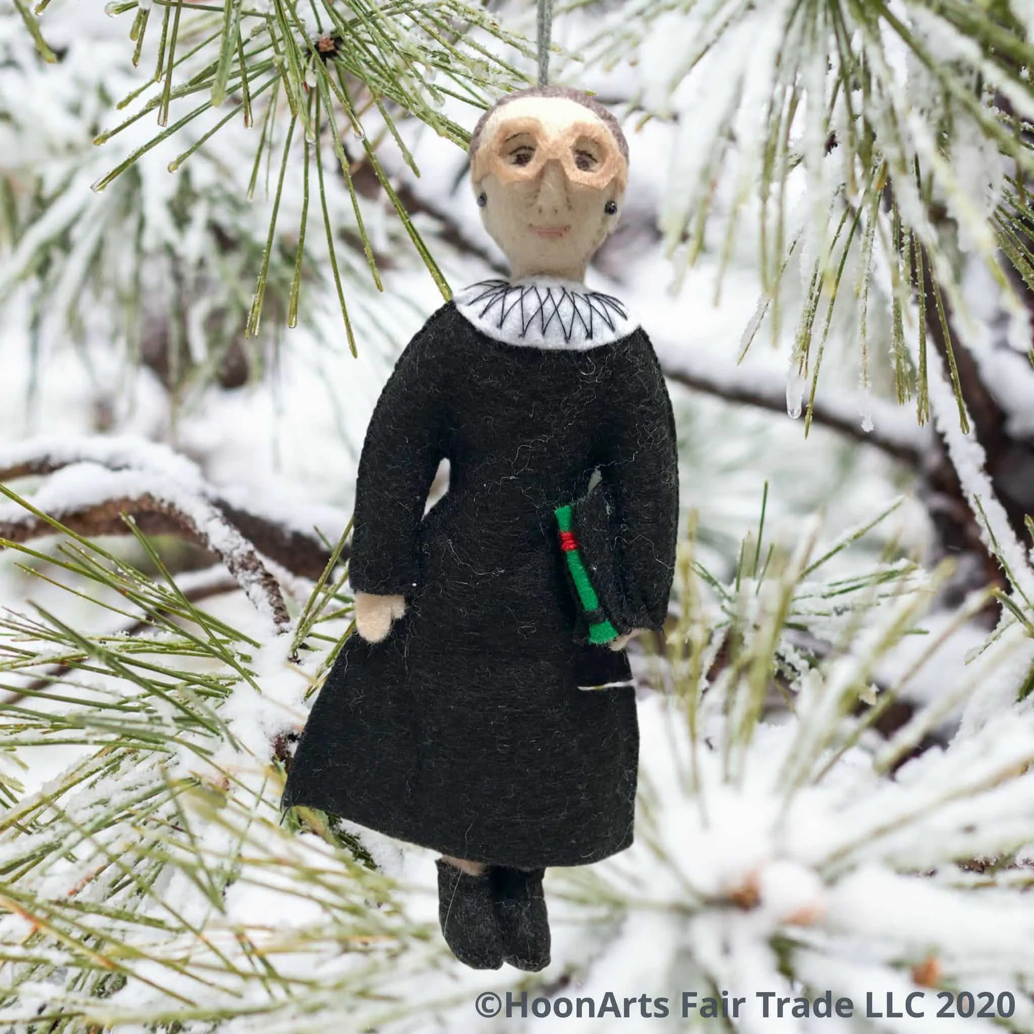 Handmade Felted Ornament - Ruth Bader Ginsburg