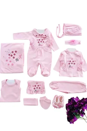 Heidi Newborn Baby Girl Homecoming Outfit Set (11 Pcs)