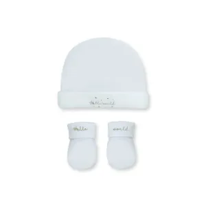 Hello World Velvet Set X2, White