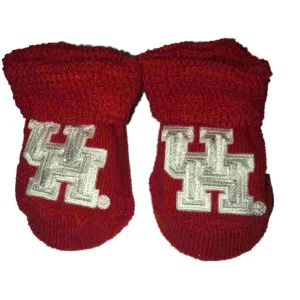 Houston Cougars Two Feet Ahead Infant Baby Newborn Red "UH" Logo Socks Booties