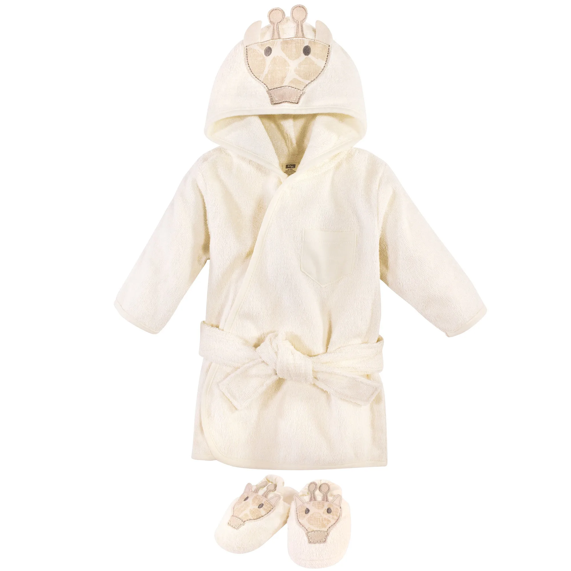 Hudson Baby Cotton Animal Face Bathrobe, Modern Giraffe