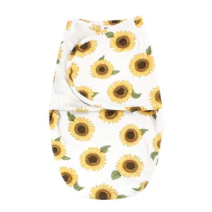 Hudson Baby Plush Faux Fur Swaddle Wrap, Sunflower