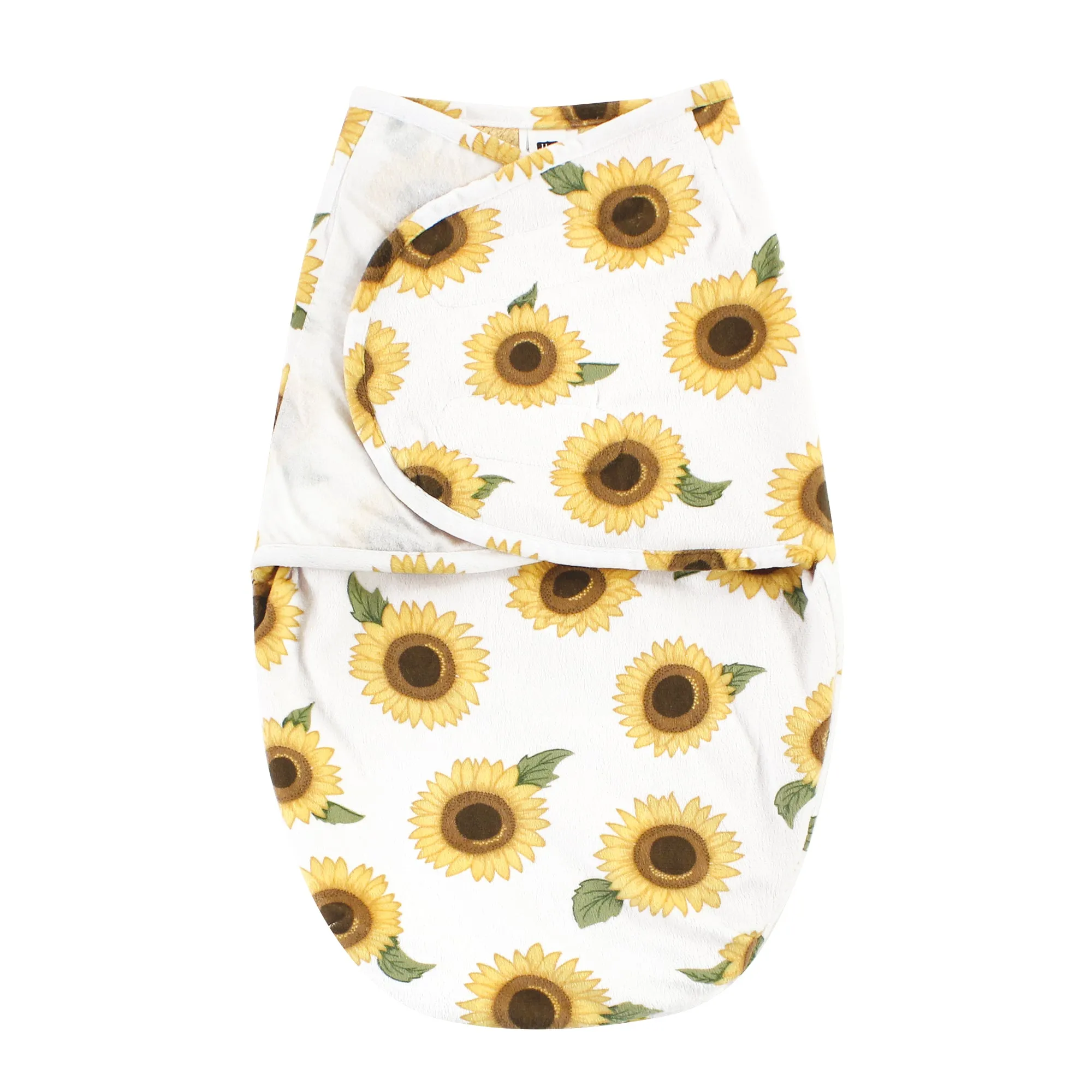 Hudson Baby Plush Faux Fur Swaddle Wrap, Sunflower