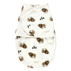 Hudson Baby Plush Faux Fur Swaddle Wrap, Wild Buffalo