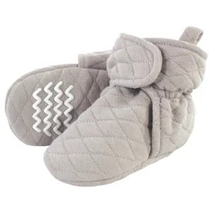 Hudson Baby Quilted Booties, Gray