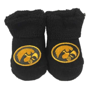 Iowa Hawkeyes Two Feet Ahead Infant Baby Newborn Black & Yellow Socks Booties