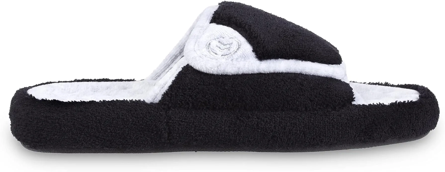 Isotoner Women's Terry Spa Slip On Slide Slipper with Memory Foam for Indoor/Outdoor Comfort