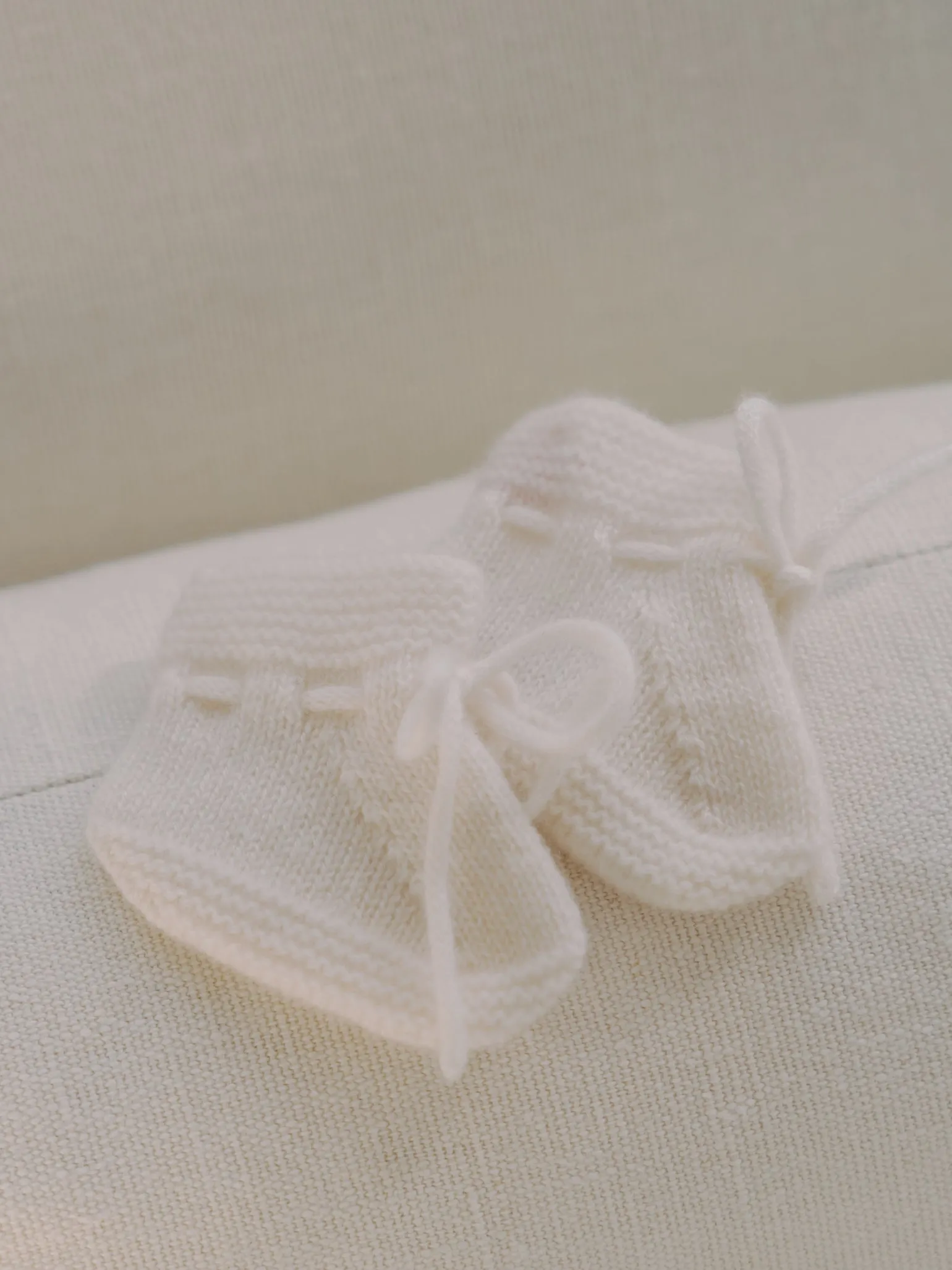 Ivory Evita Cashmere Baby Booties