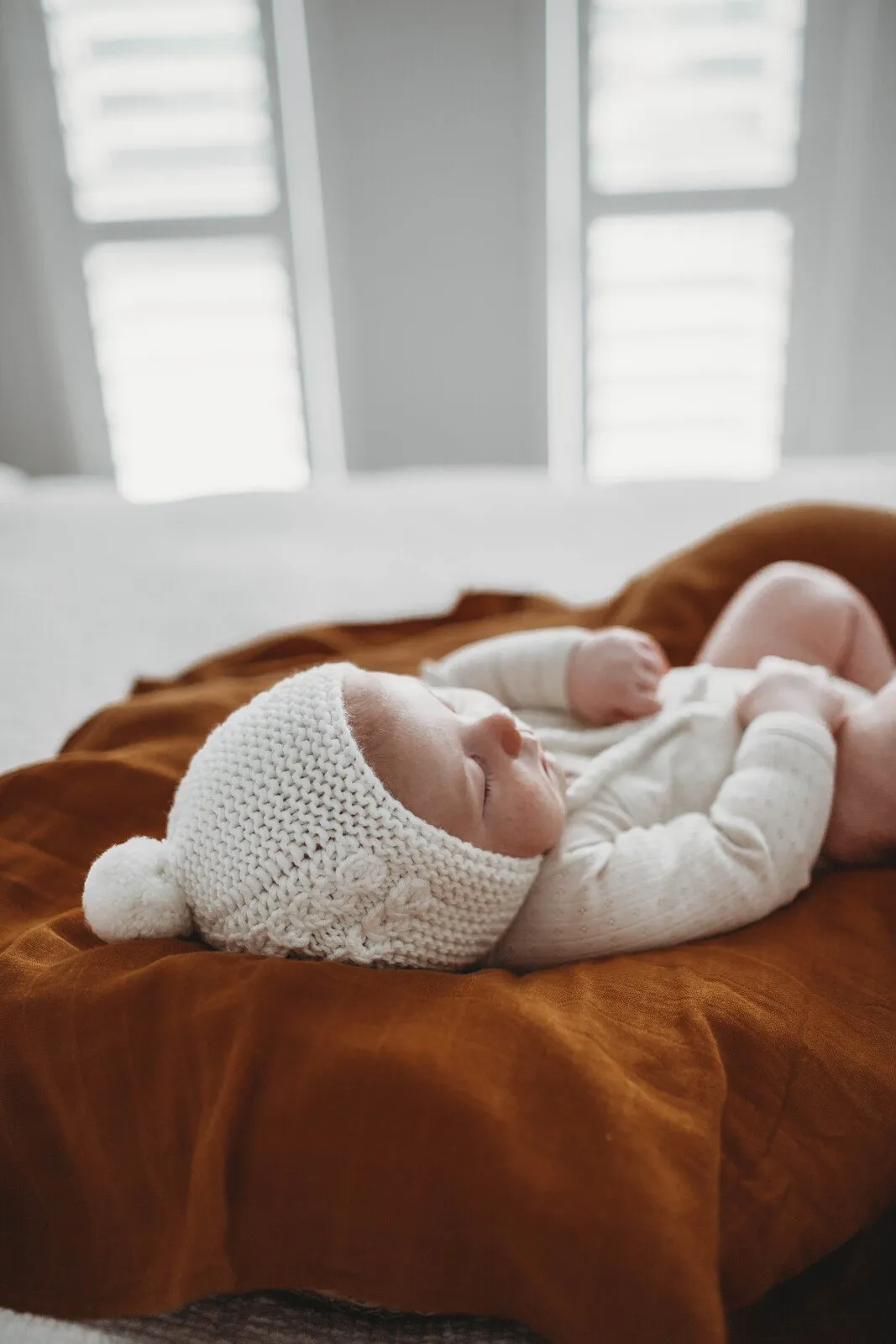 Ivory Merino Wool Bonnet & Booties Set