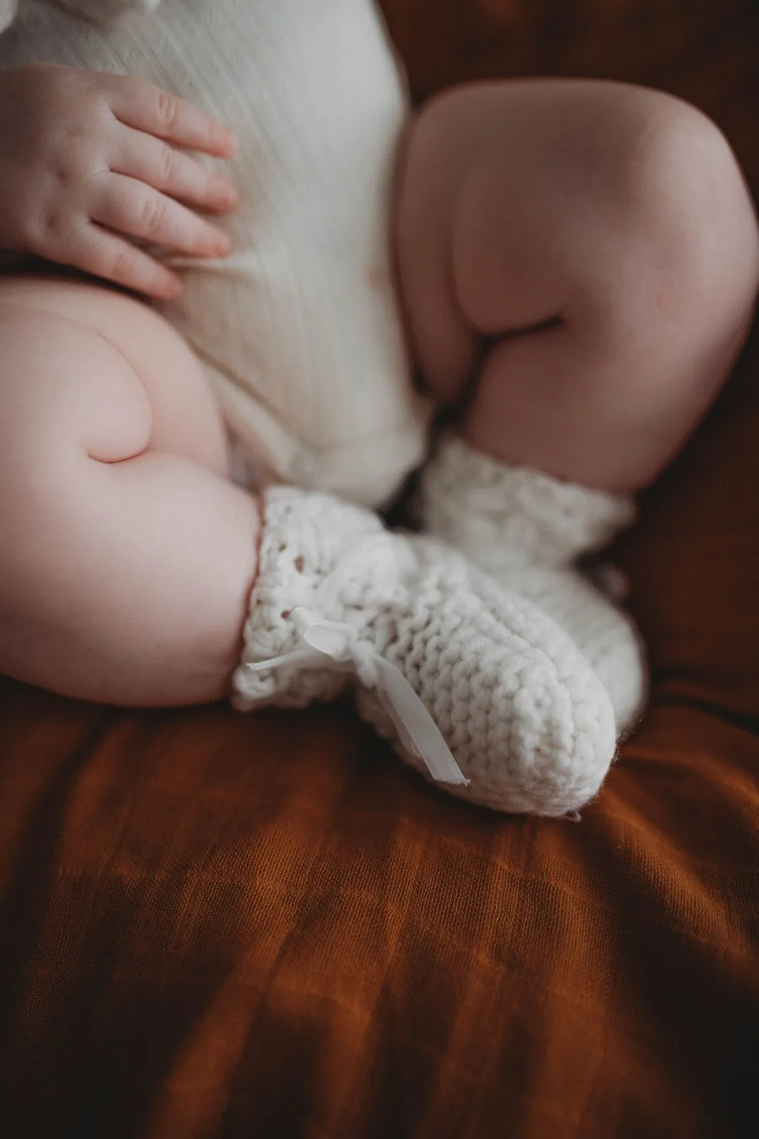 Ivory Merino Wool Bonnet & Booties Set