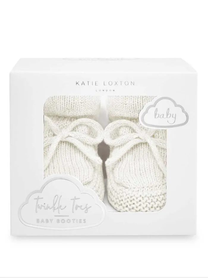 Katie Loxton T Off White Knitted Baby Booties BA0074