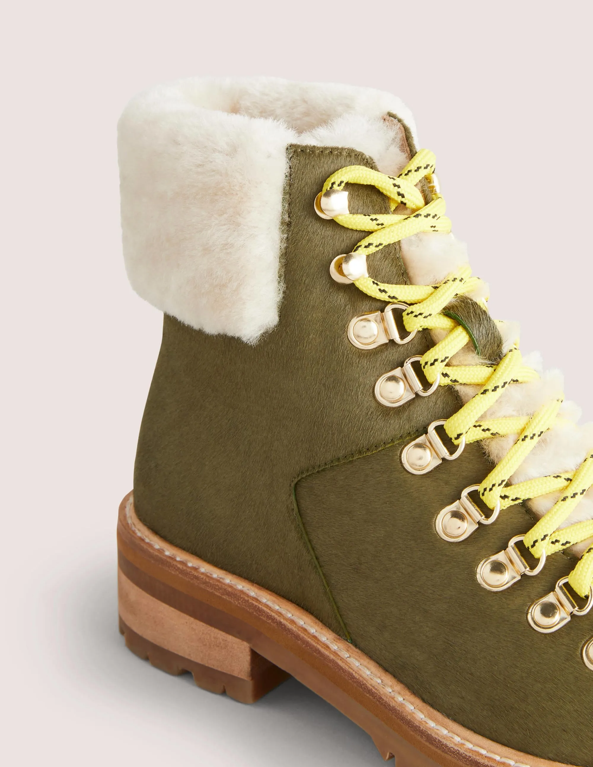 Lace-up Hiking Boots-Basil Green