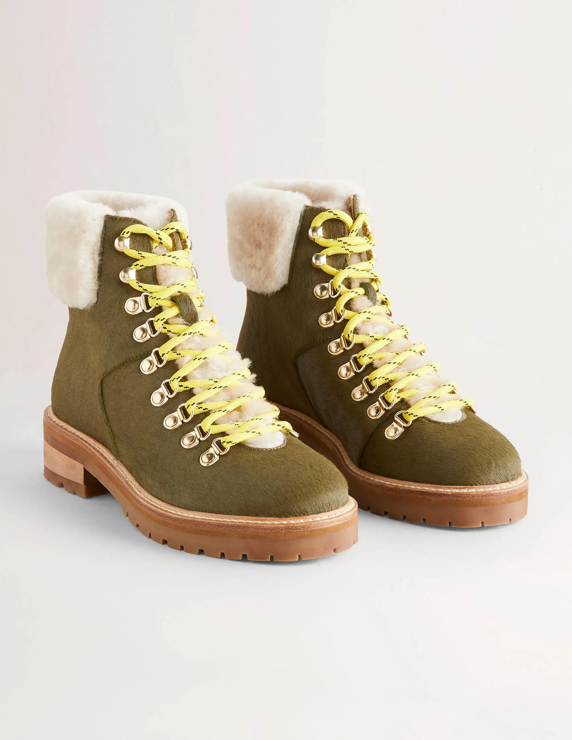 Lace-up Hiking Boots-Basil Green