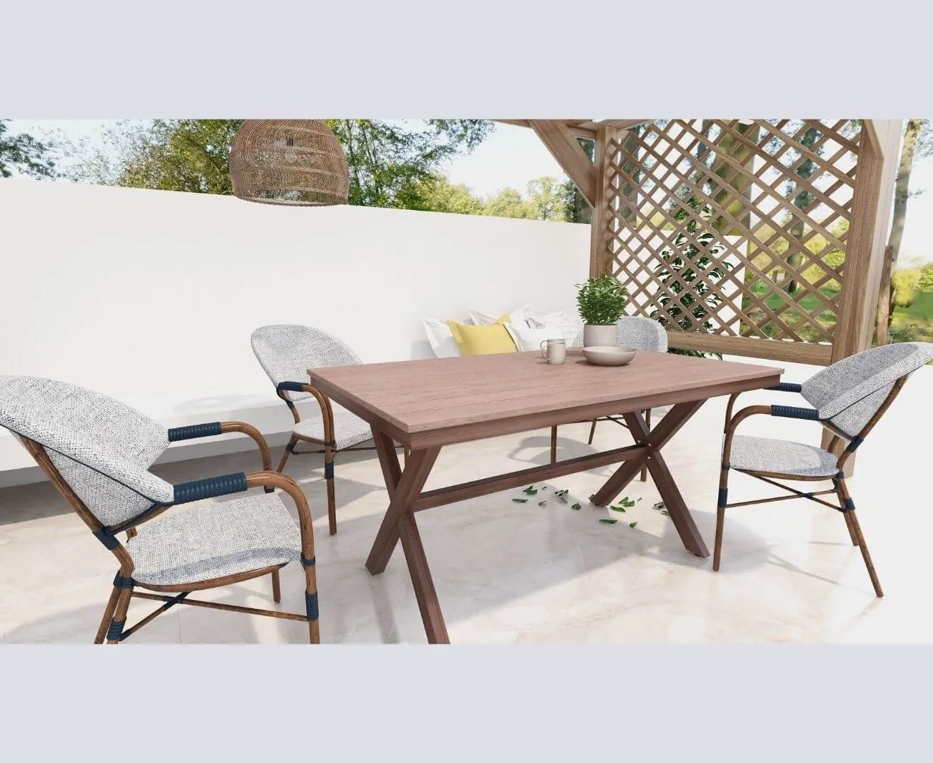 Loki Dark Oak 5-Piece Outdoor Dining Set