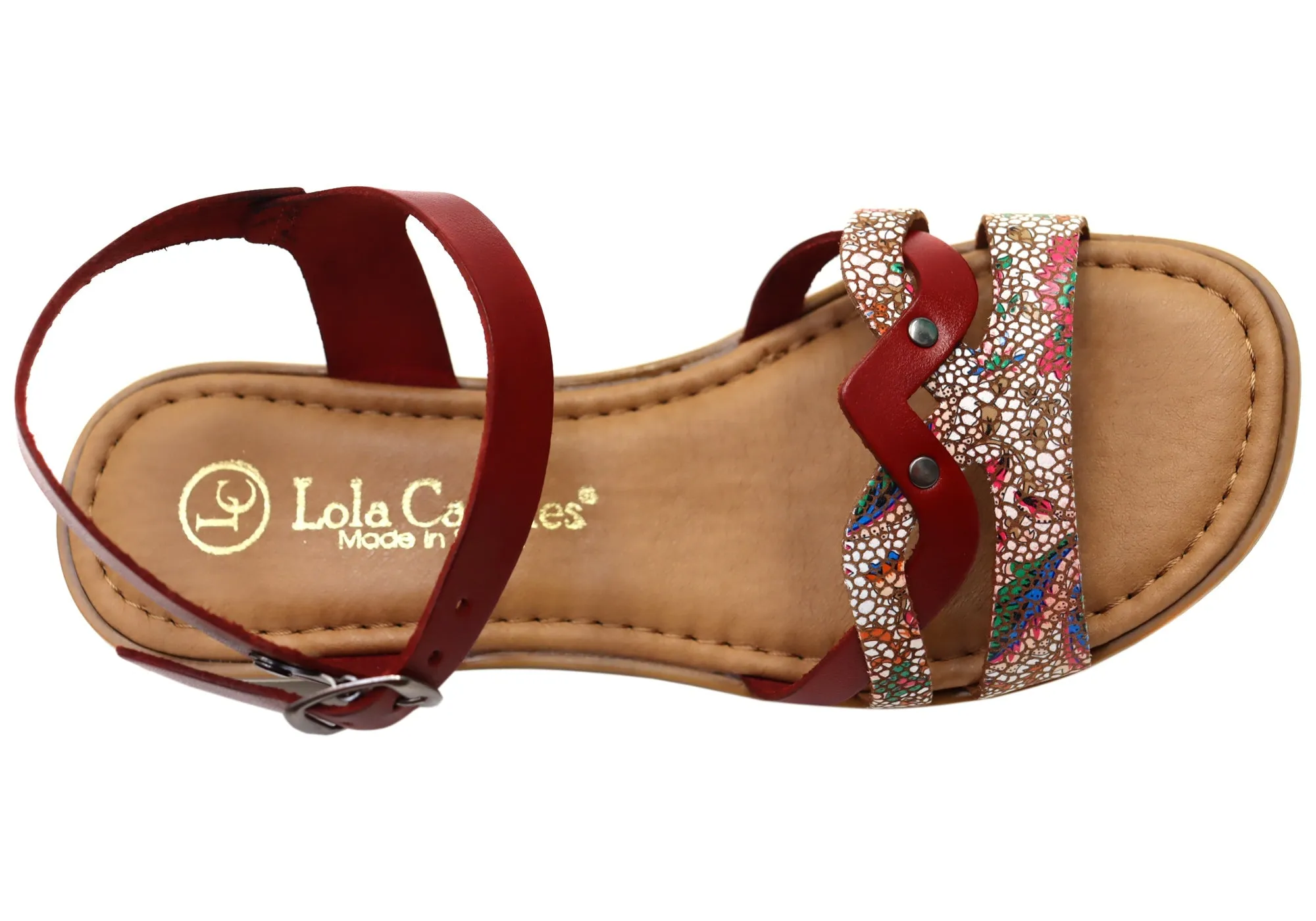 Lola Canales Lane Womens Comfortable Leather Sandals Made In Spain