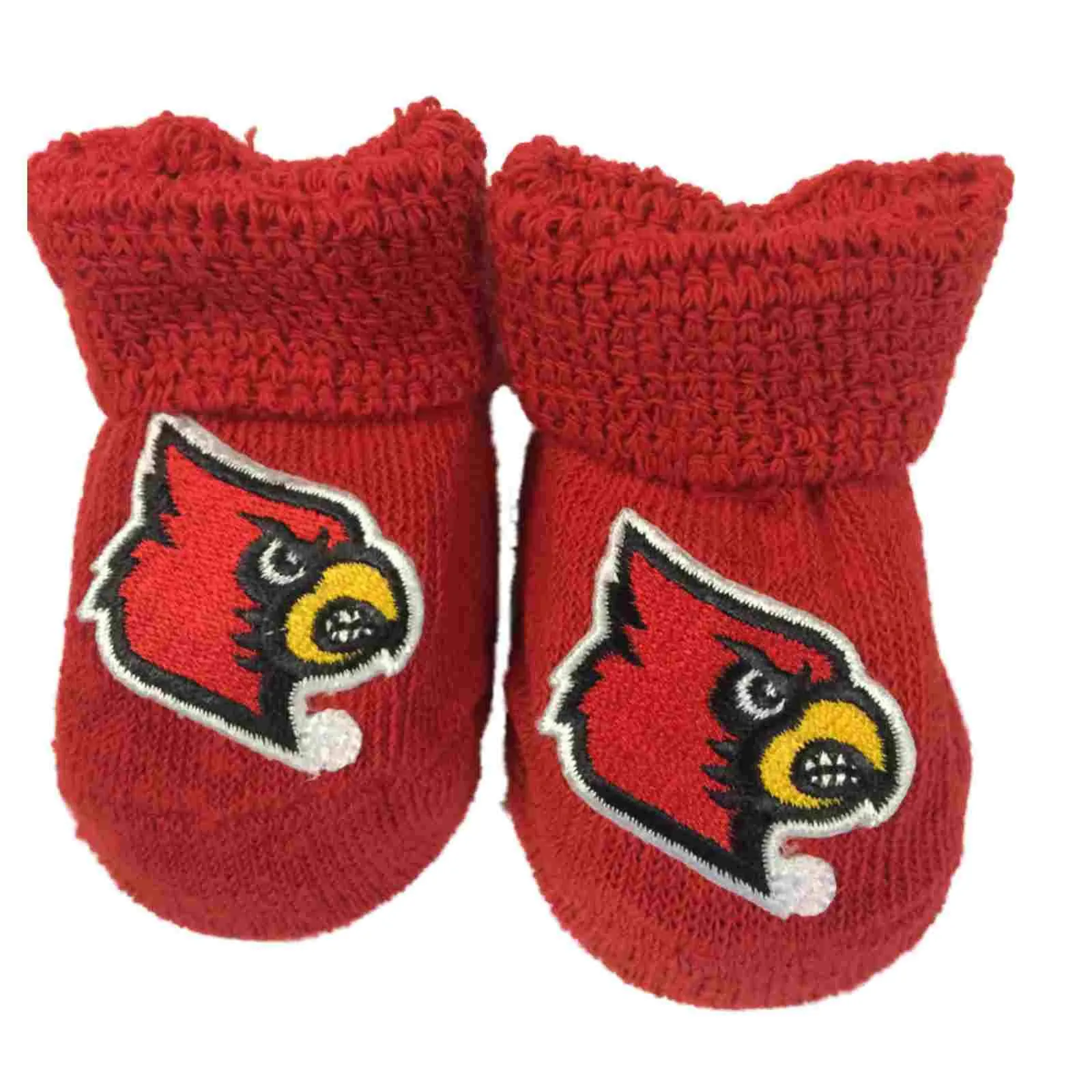 Louisville Cardinals Two Feet Ahead Infant Baby Newborn Red Socks Booties