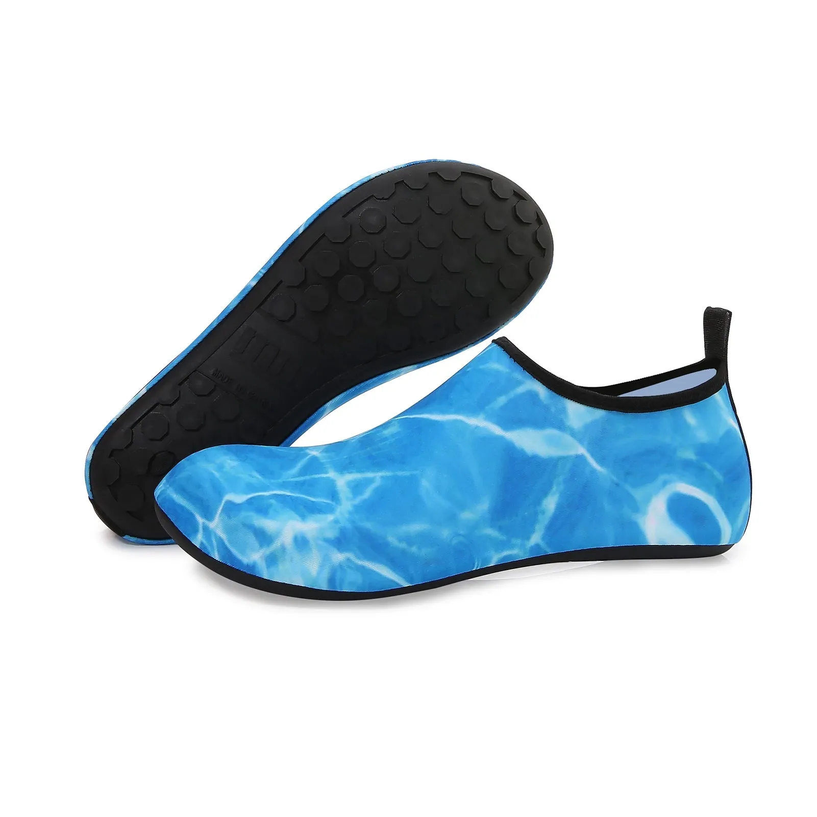 Men and Women a Slip On Barefoot Quick-Dry Beach Aqua Yoga Water Shoes (Aqua/Blue)