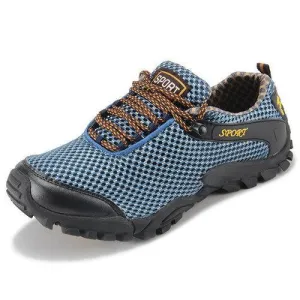 Men Waterproof Lace Up Hiking Outdoor Sneakers