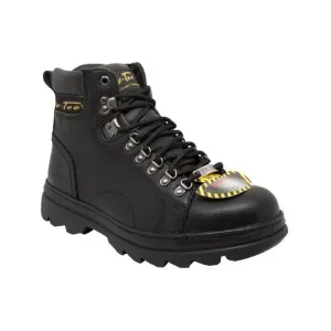 Men's 6" Black Steel Toe Hiker Leather Boots