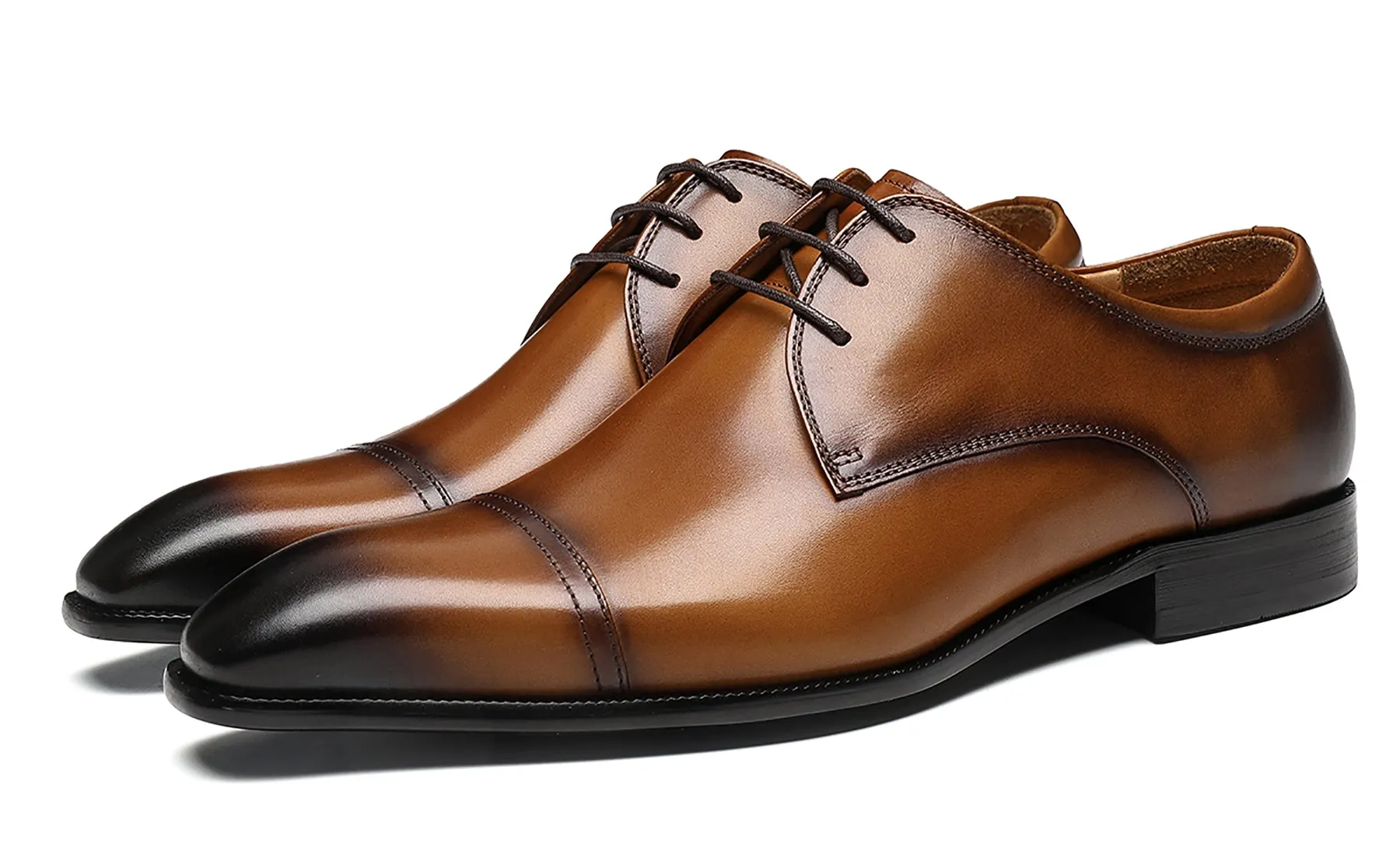 Men's Leather Plain Toe Derby