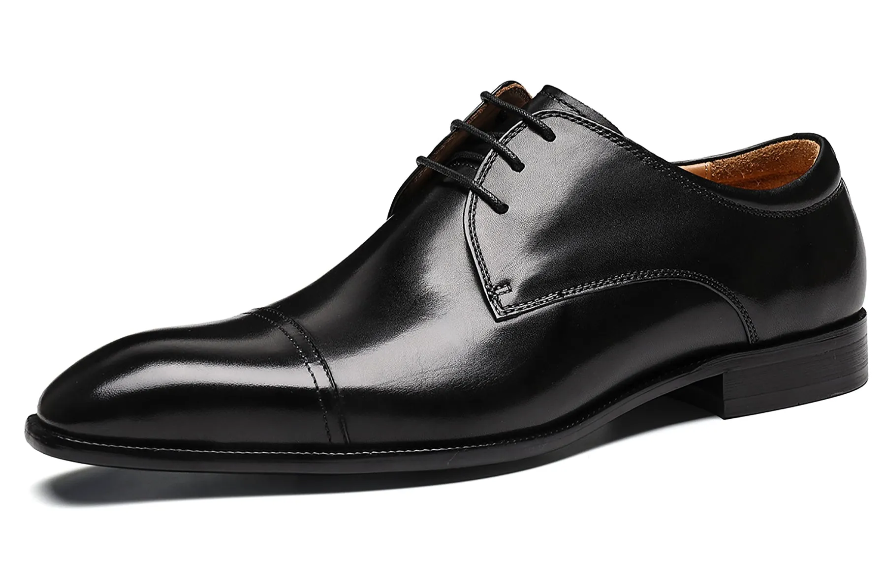 Men's Leather Plain Toe Derby