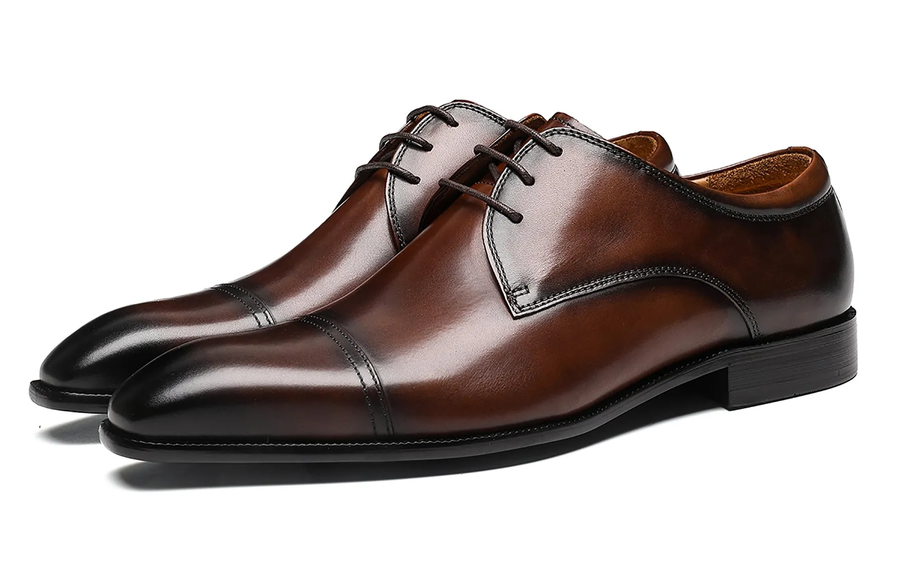 Men's Leather Plain Toe Derby