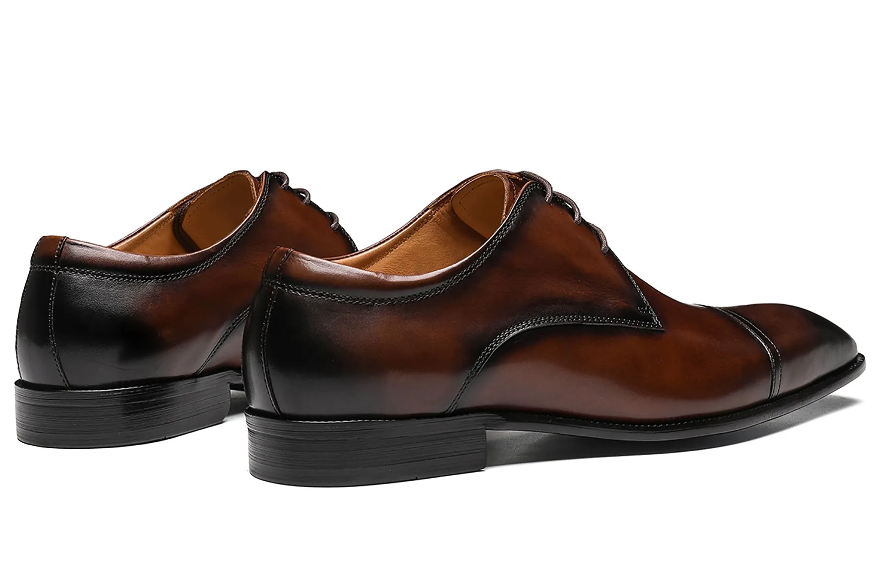 Men's Leather Plain Toe Derby