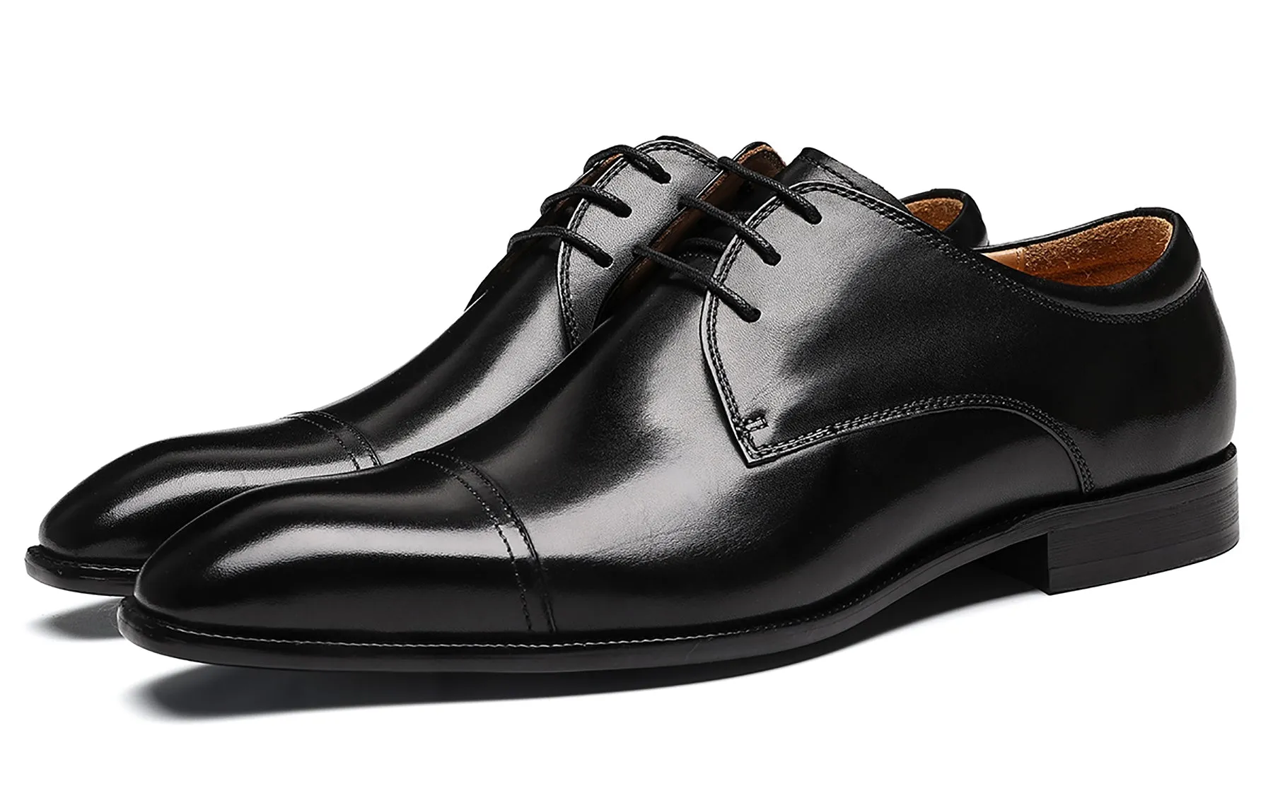 Men's Leather Plain Toe Derby