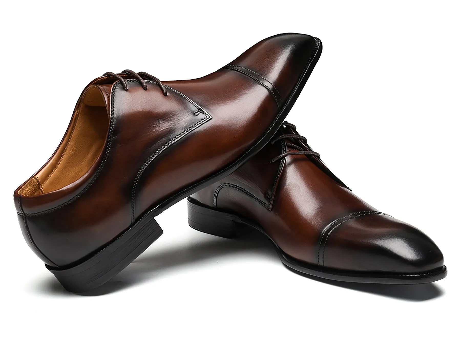 Men's Leather Plain Toe Derby