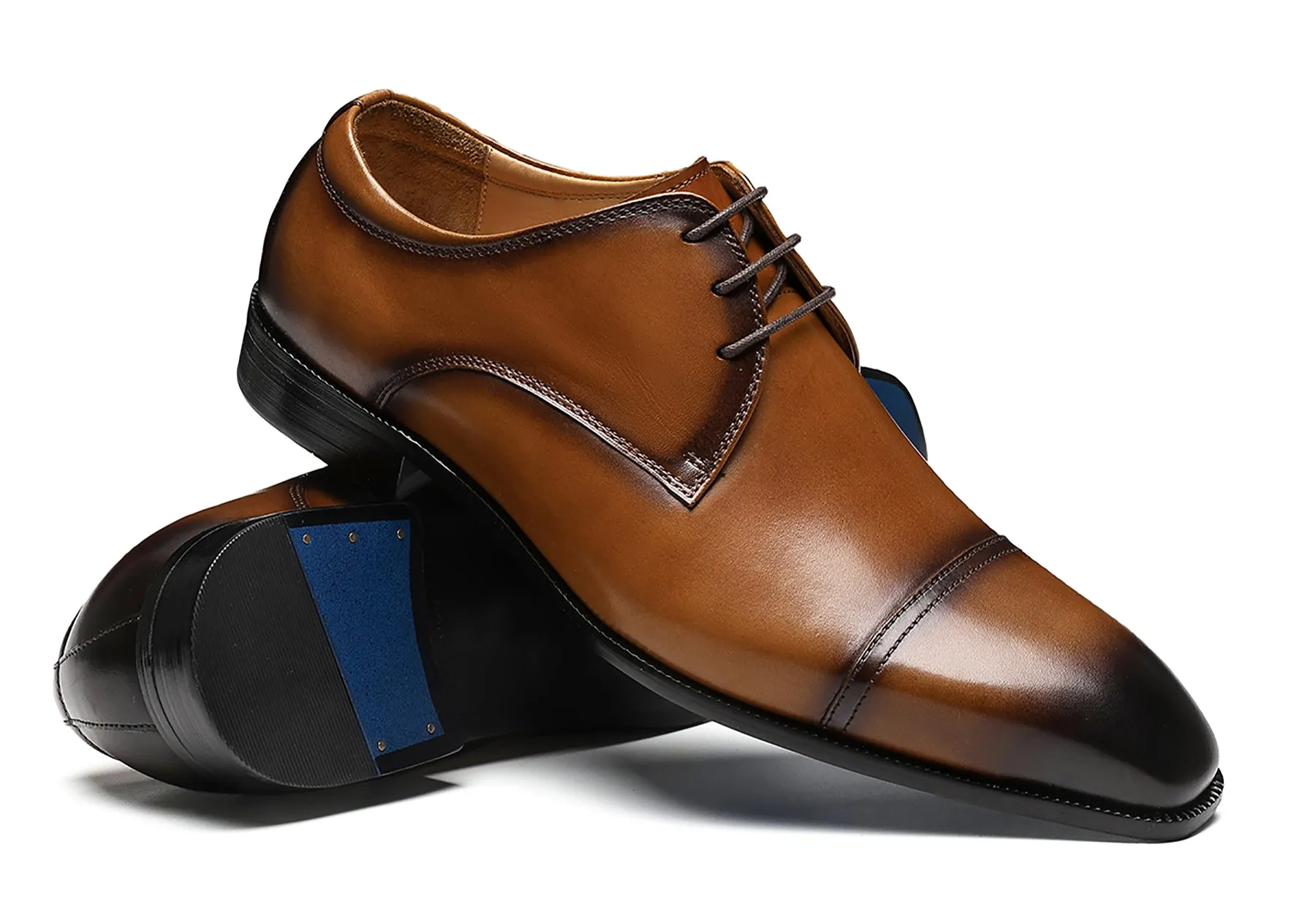 Men's Leather Plain Toe Derby