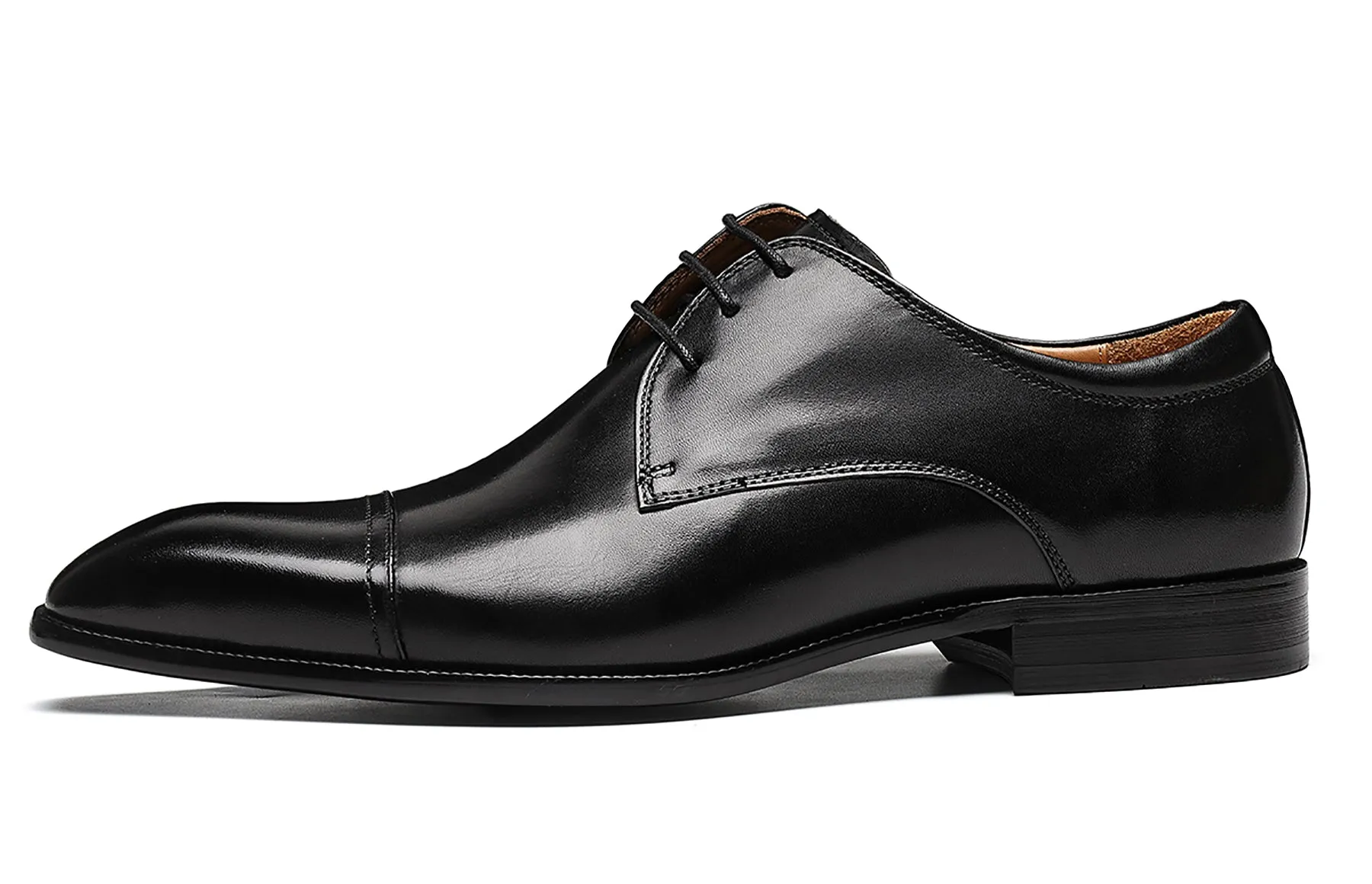 Men's Leather Plain Toe Derby