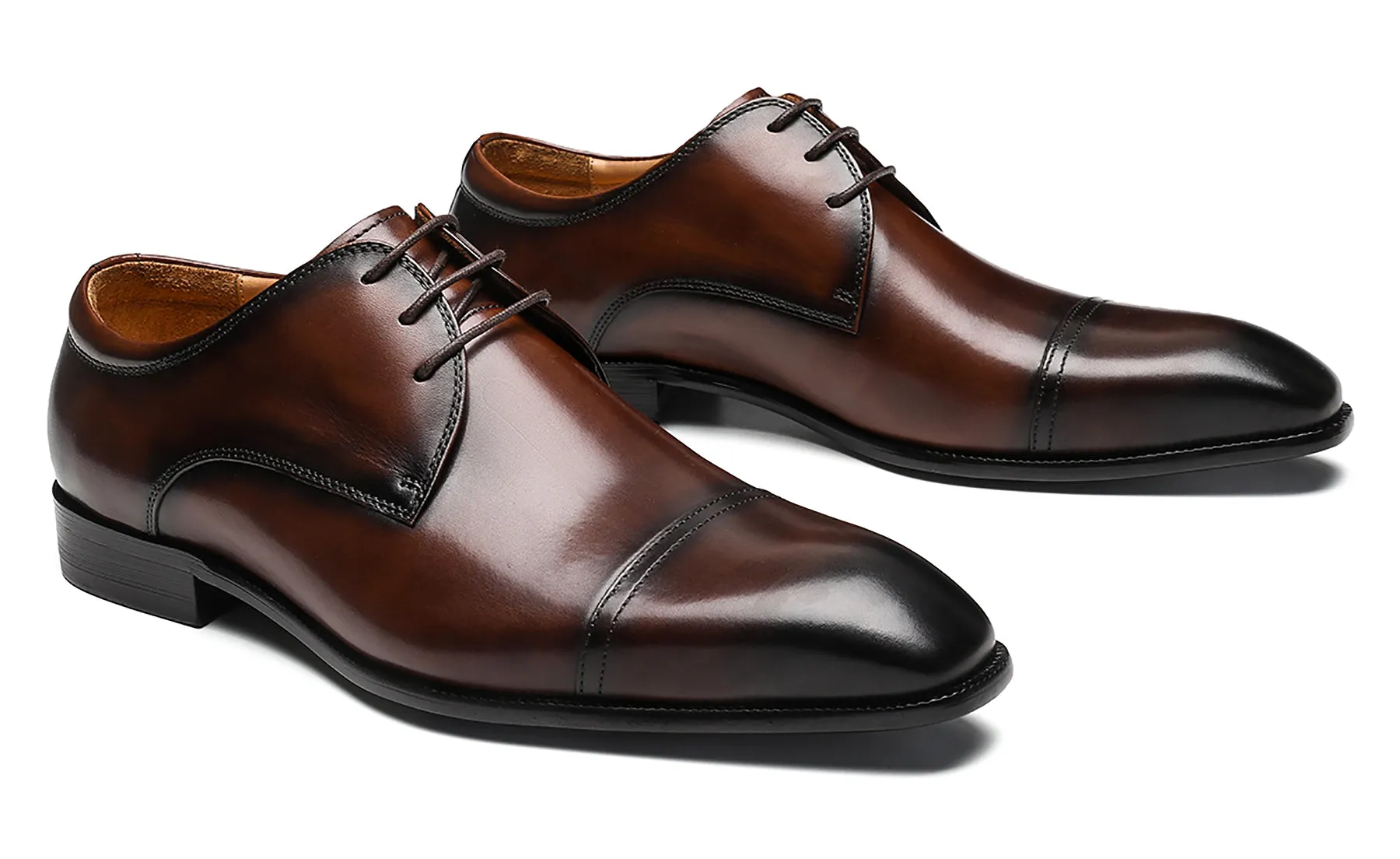 Men's Leather Plain Toe Derby