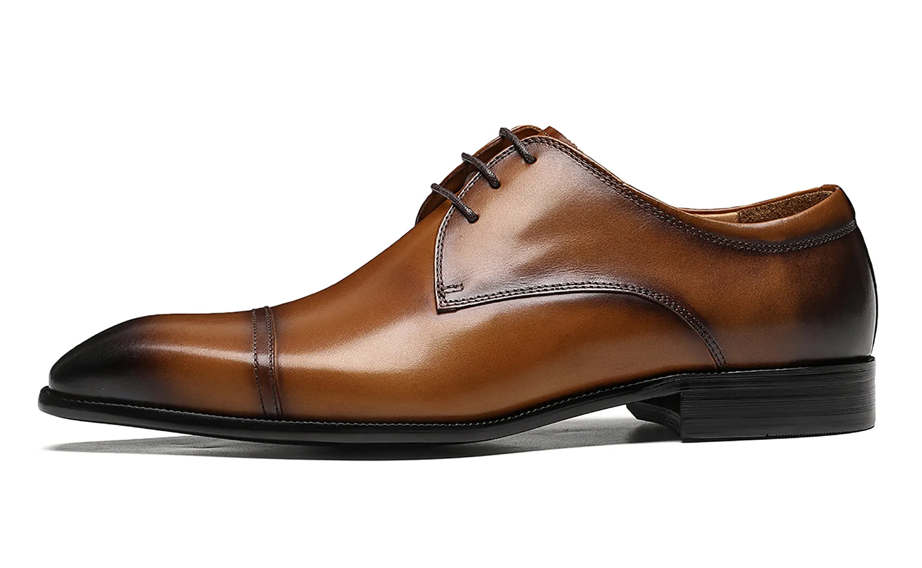 Men's Leather Plain Toe Derby