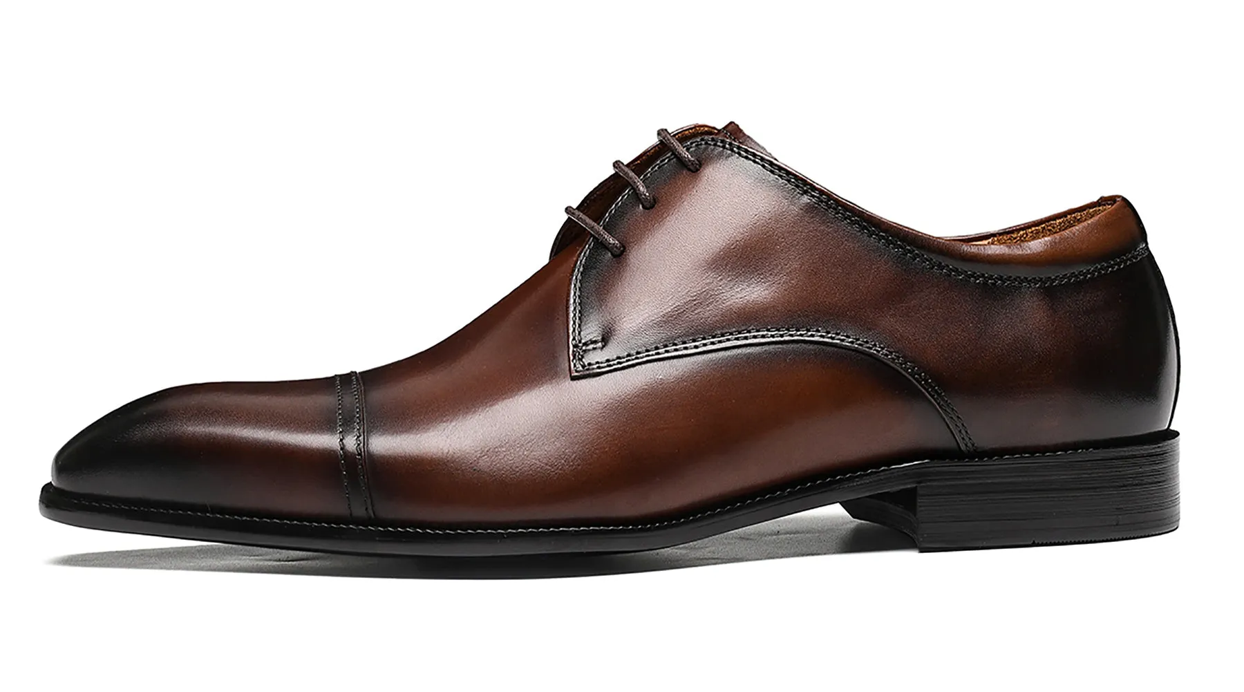 Men's Leather Plain Toe Derby