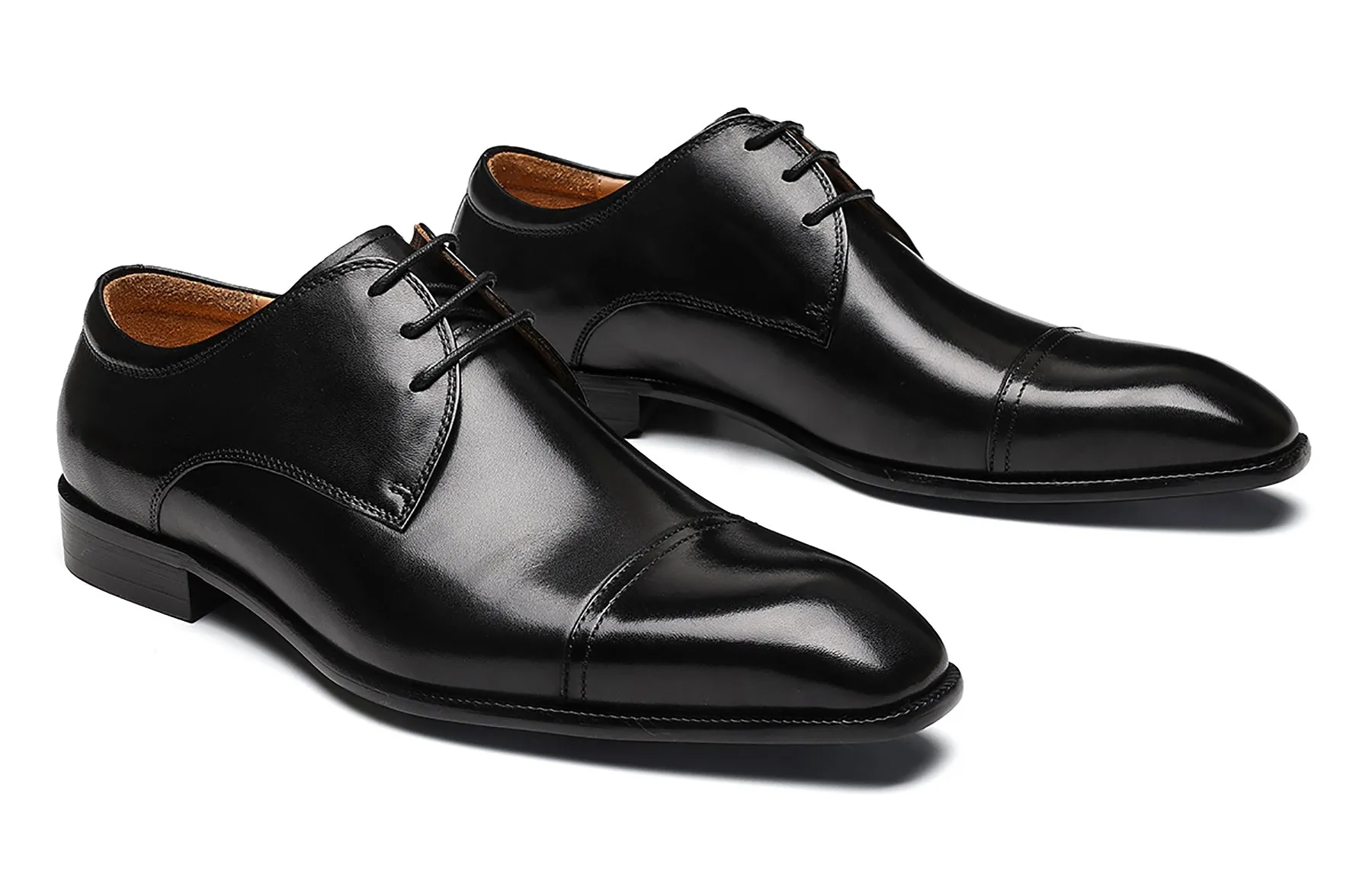 Men's Leather Plain Toe Derby