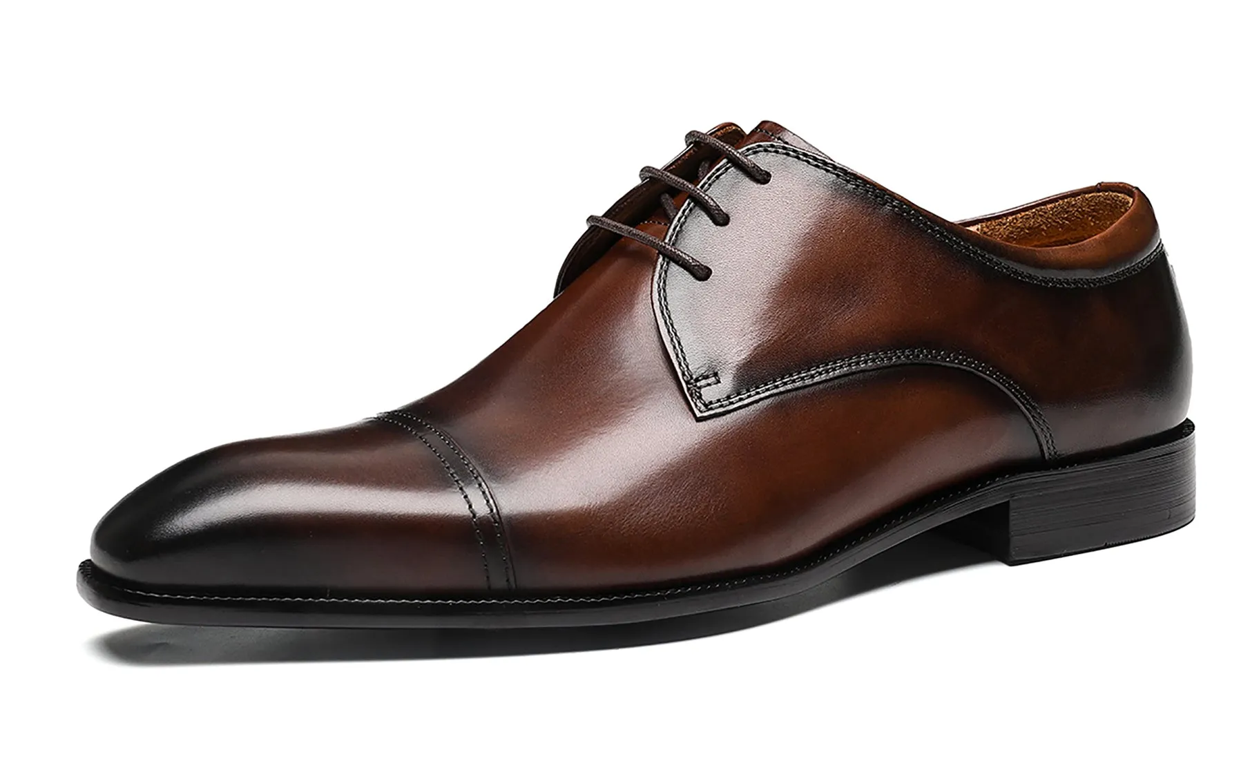 Men's Leather Plain Toe Derby