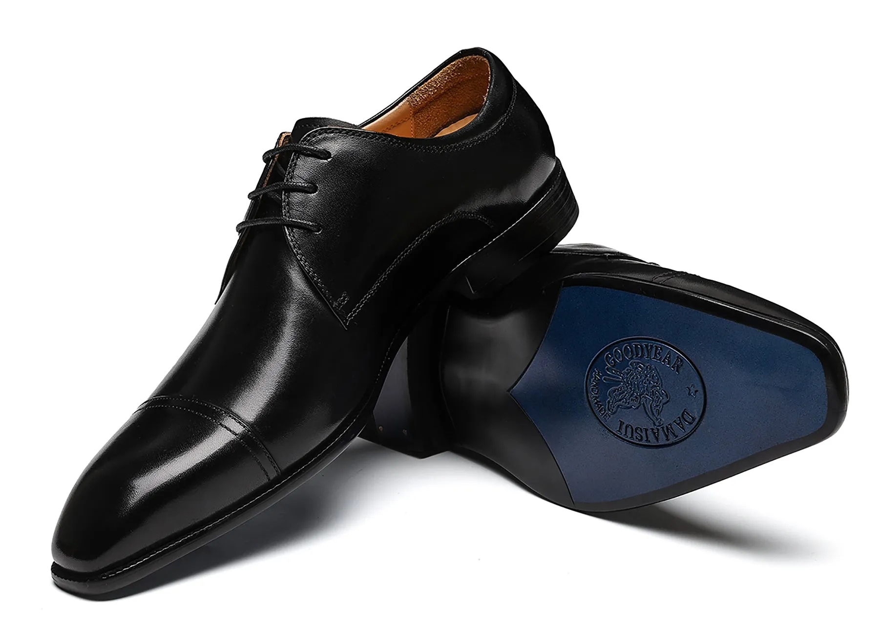 Men's Leather Plain Toe Derby