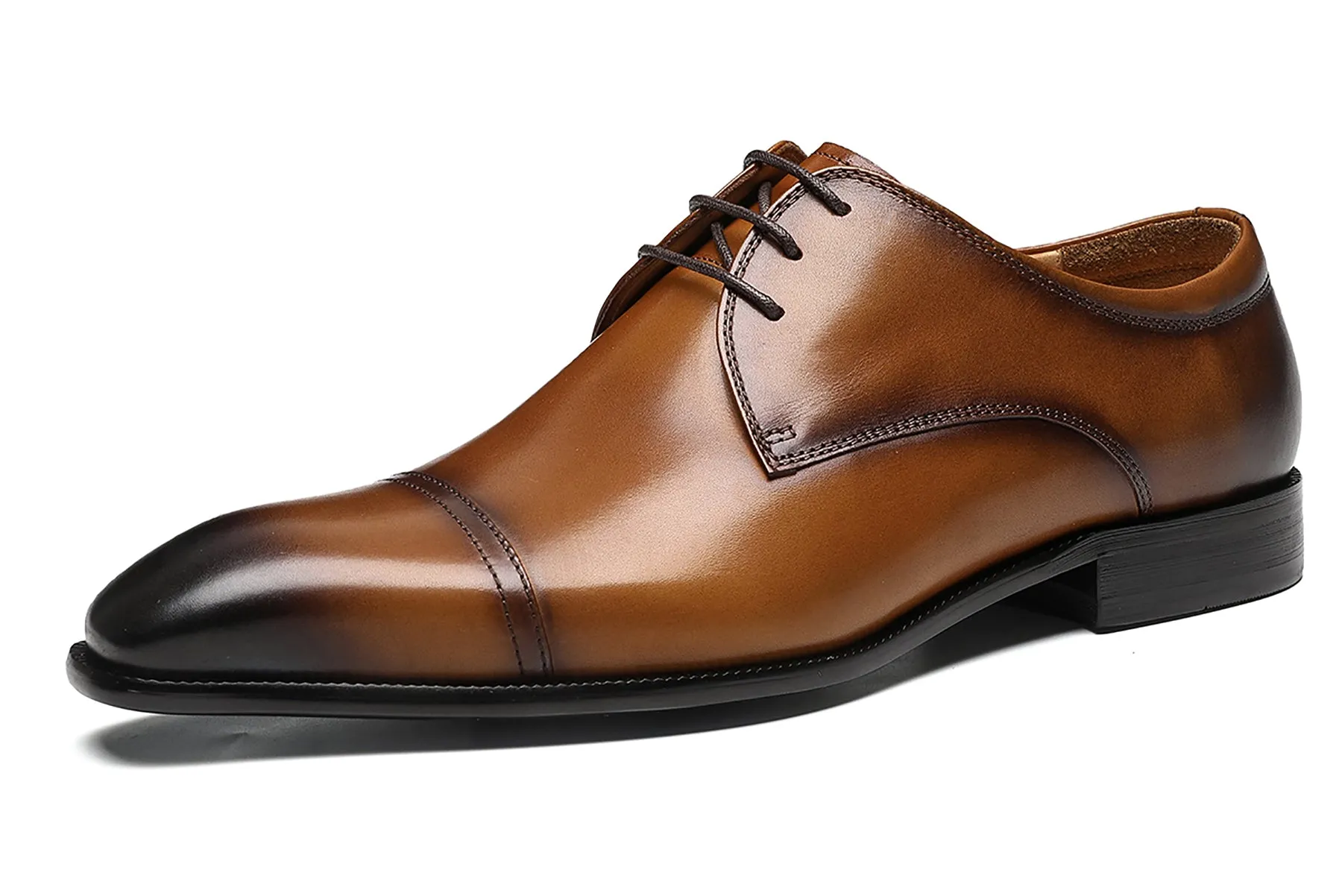 Men's Leather Plain Toe Derby