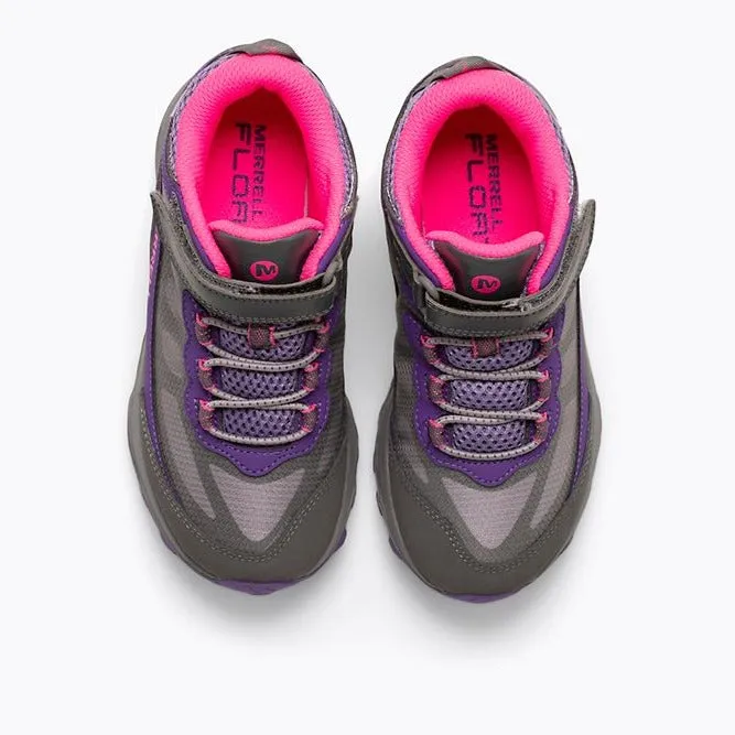 Merrell Grey/Pink/Purple Moab Speed Mid Waterproof Youth Hiker