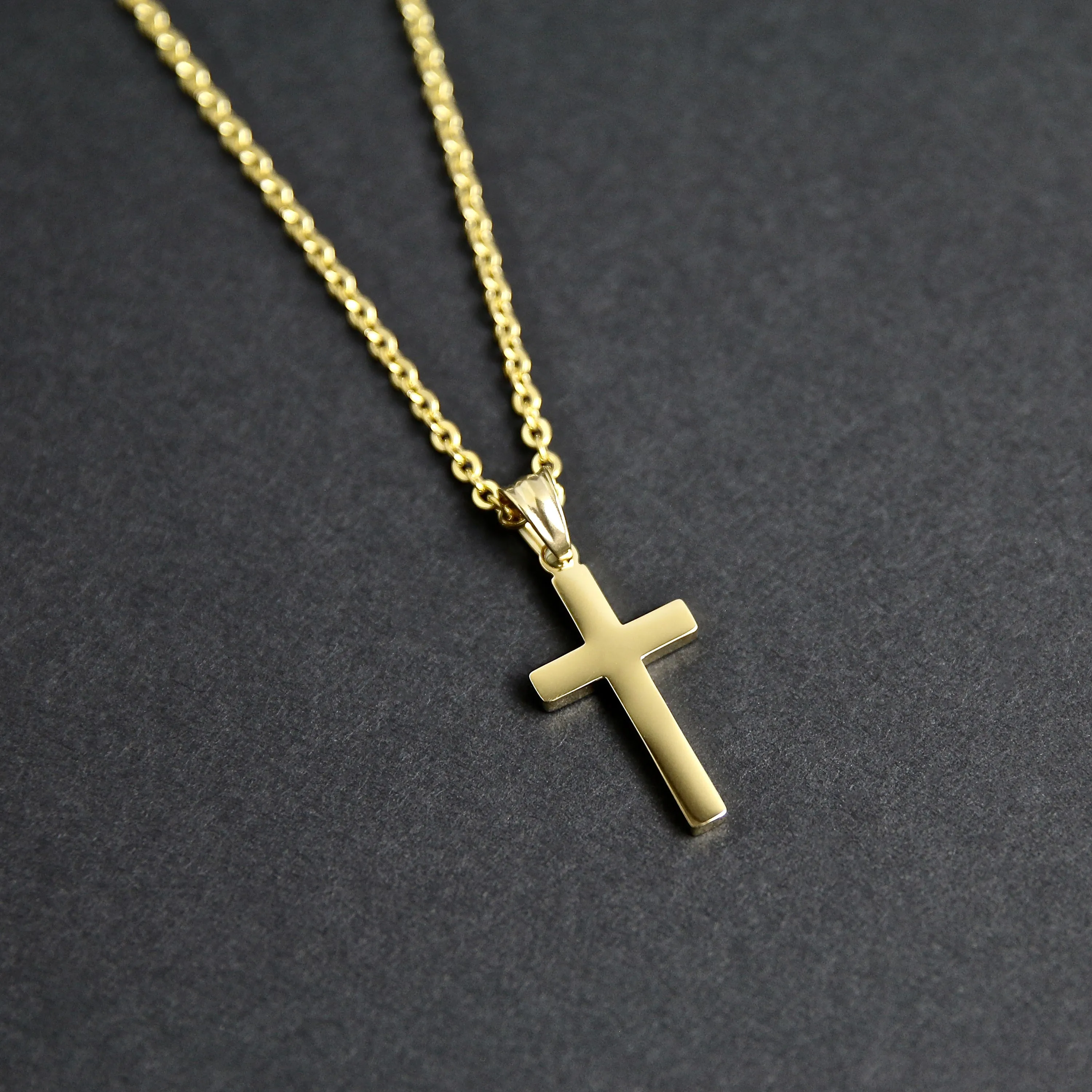 Modern Cross Necklace  - Gold