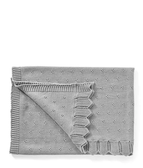 Nana Huchy | Pointelle Frill Blanket- Sky Grey